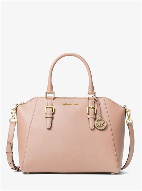 michael kors large ciara saffiano leather satchel|Michael Kors saffiano leather tote.